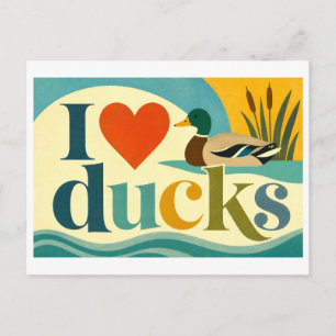 Cartão Postal "Eu [Coração] Patos"