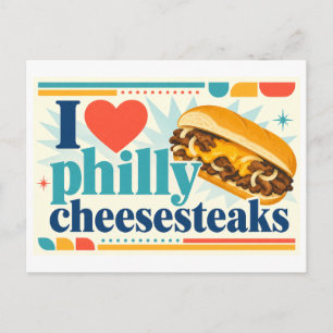 Cartão Postal "Eu [Coração] Philly Cheesesteaks"