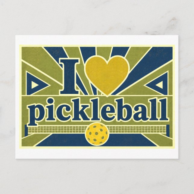 Cartão Postal "Eu [Coração] Pickleball" (Frente)