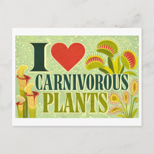 Cartão Postal "Eu [Coração] Plantas Carnívoras"