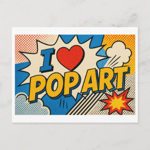 Cartão Postal "Eu [Coração] Pop Art"
