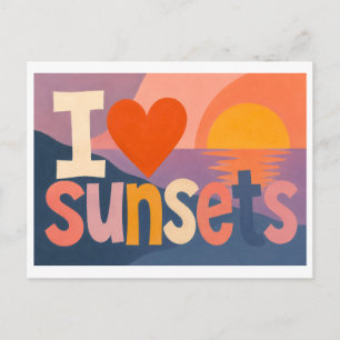 Cartão Postal "Eu [Coração] Pôr do Sol"