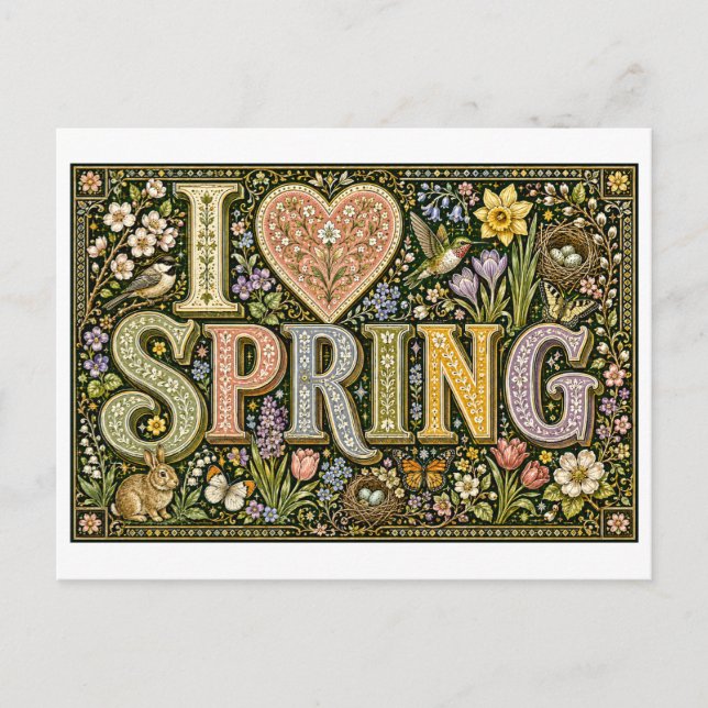 Cartão Postal "Eu [Coração] Primavera" (Frente)