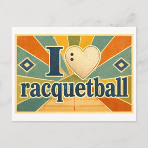 Cartão Postal "Eu [Coração] Racquetball"