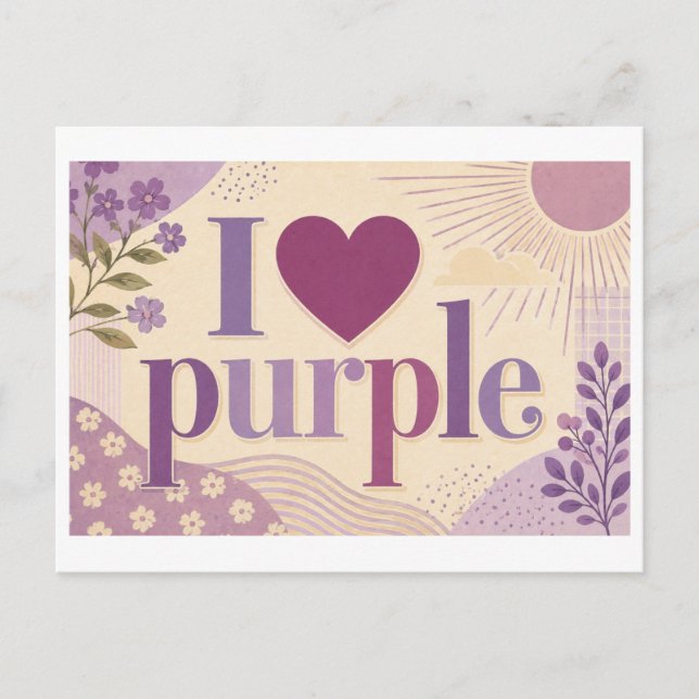Cartão Postal "Eu [Coração] Roxo" (Frente)