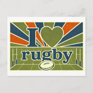 Cartão Postal "Eu [Coração] Rugby"