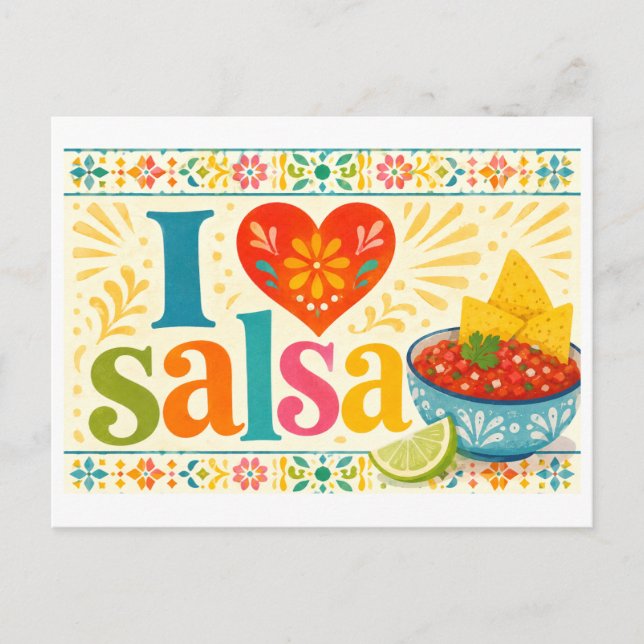 Cartão Postal "Eu [Coração] Salsa" (Frente)