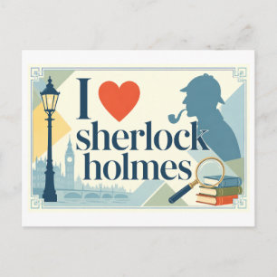 Cartão Postal "Eu [Coração] Sherlock Holmes"