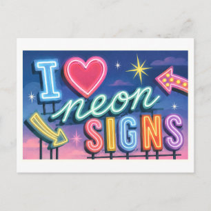 Cartão Postal "Eu [Coração] Sinais de Neon"