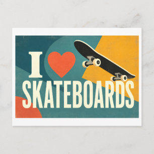 Cartão Postal "Eu [Coração] Skate"