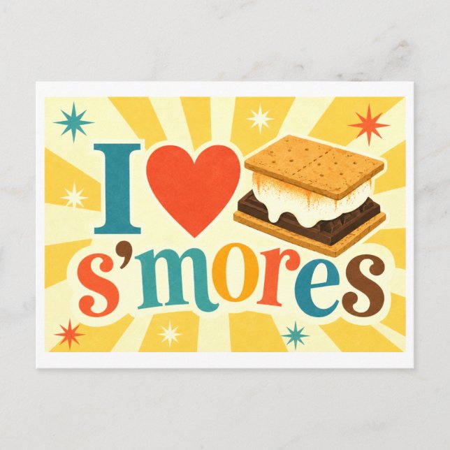 Cartão Postal "Eu [Coração] S'mores" (Frente)