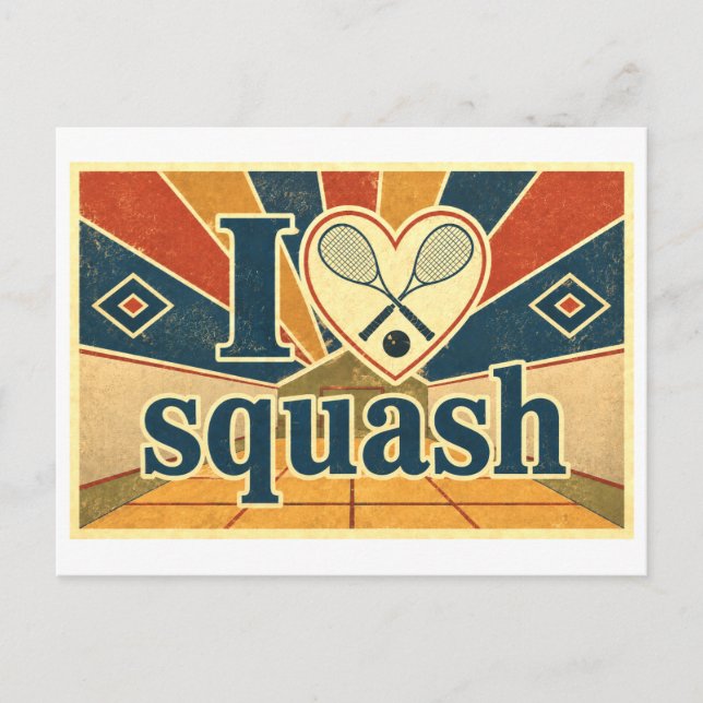 Cartão Postal "Eu [Coração] Squash" (Frente)