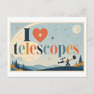Cartão Postal "Eu [Coração] Telescópios"