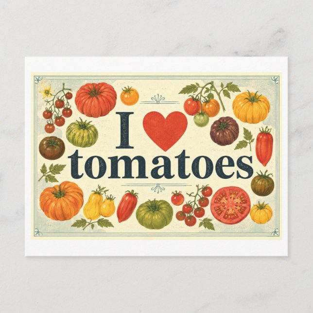 Cartão Postal "Eu [Coração] Tomates" (Frente)
