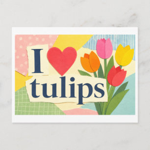 Cartão Postal "Eu [Coração] Tulipas"