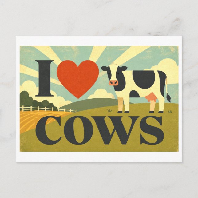 Cartão Postal "Eu [Coração] Vacas" (Frente)