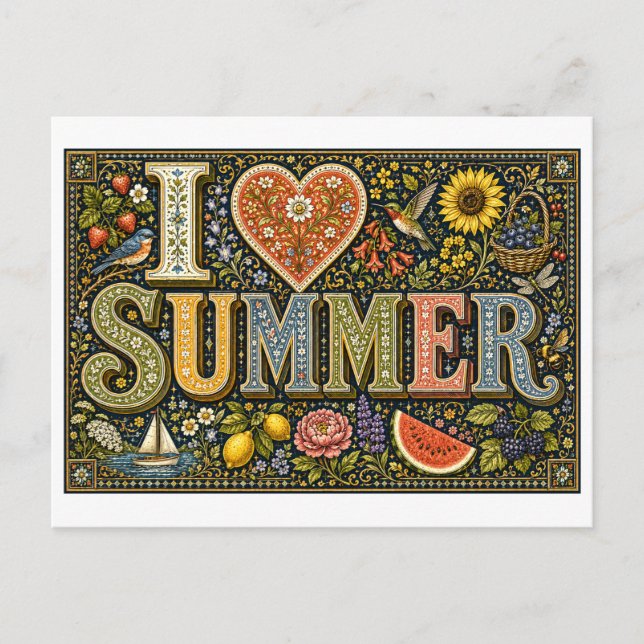 Cartão Postal "Eu [Coração] Verão" (Frente)