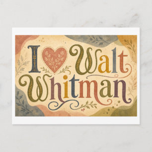 Cartão Postal "Eu [Coração] Walt Whitman"