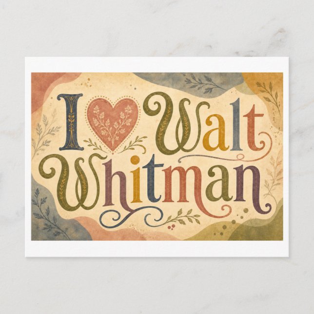 Cartão Postal "Eu [Coração] Walt Whitman" (Frente)