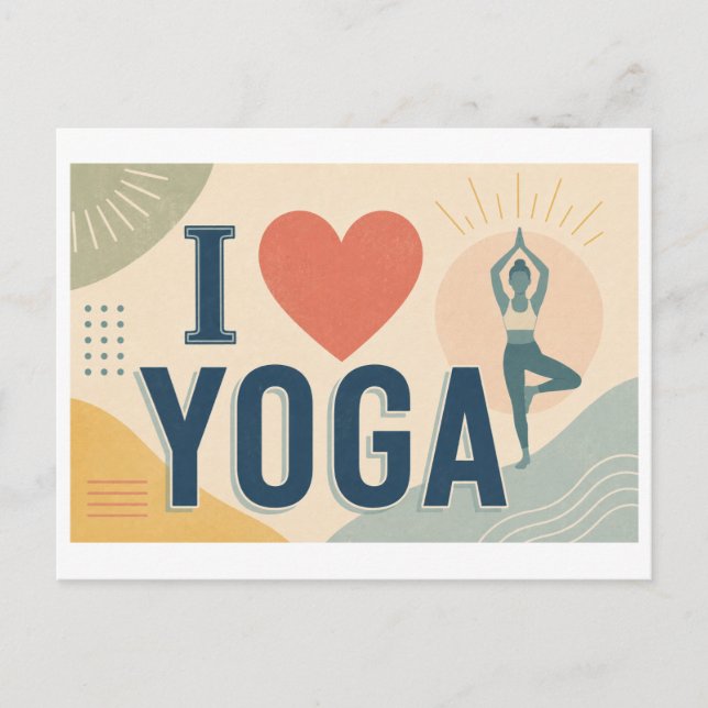 Cartão Postal "Eu [Coração] Yoga" (Frente)