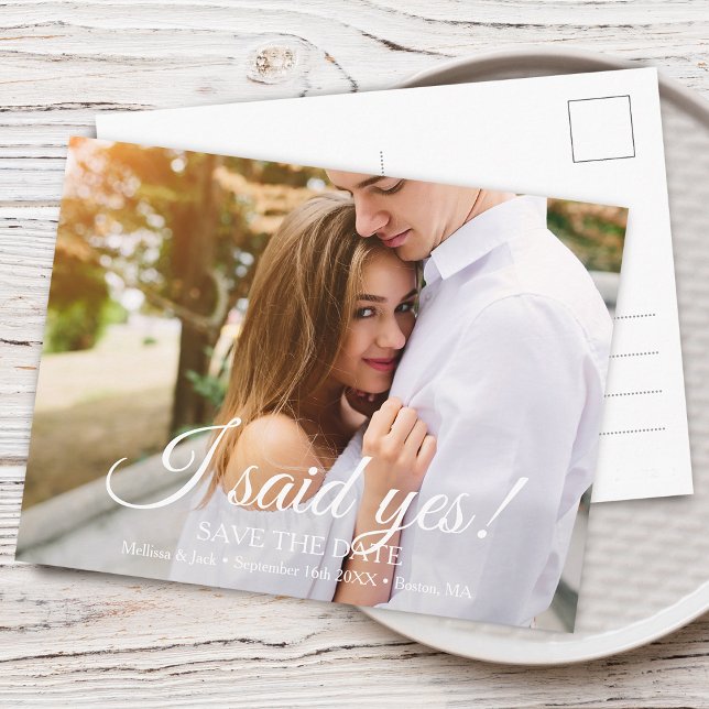 Cartão Postal Eu disse Sim | Salve a Data (I said Yes | Save the Date Postcard)
