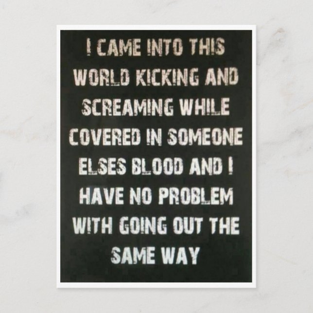 Cartão Postal Eu entrei neste mundo... (Frente)