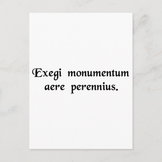 Cartão Postal Eu ergui um monumento mais duradouro do que... (Frente)