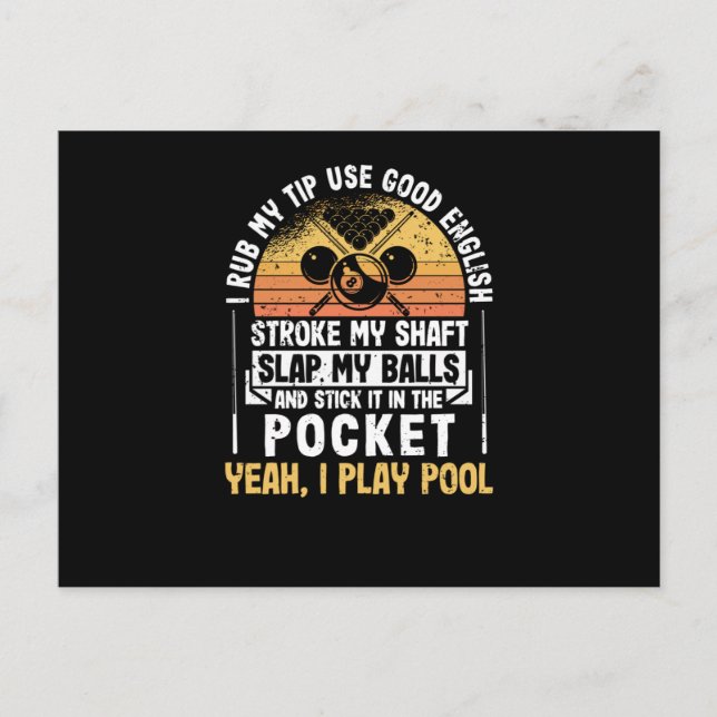 Cartão Postal Eu esfreguei meu top jogador de sinuca engraçado b (Frente)
