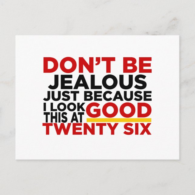 Cartão Postal Eu Estou Bem, Isto Em 26 Designs De Aniversário (Frente)