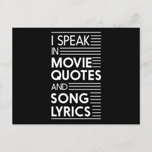 Cartão Postal Eu falo em citações de filmes e letras de música