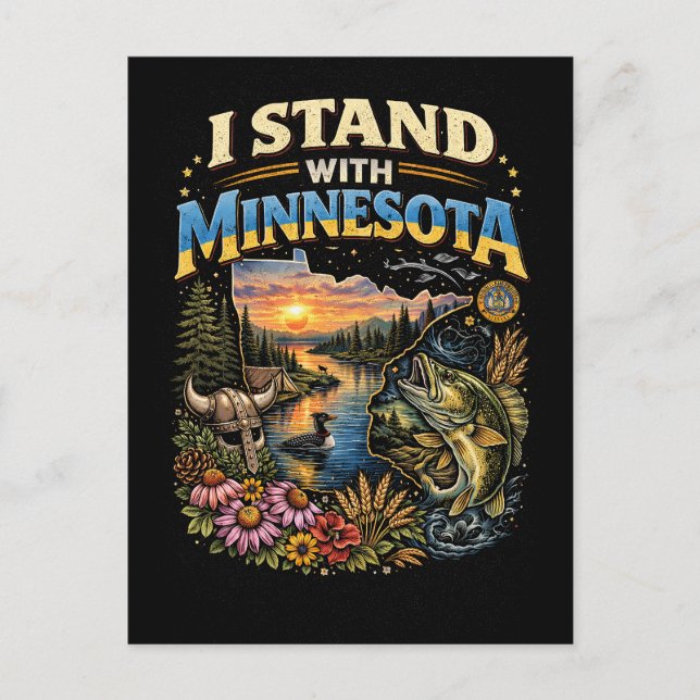 Cartão Postal Eu Fico Com Minnesota (Frente)