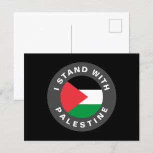 Cartão Postal Eu fico com o texto personalizado da Palestina e a
