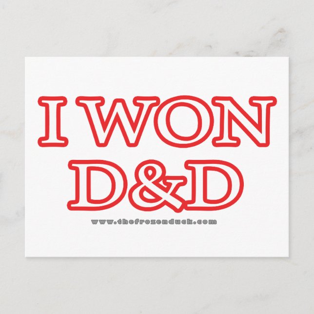 Cartão Postal Eu ganhei D&D (Frente)