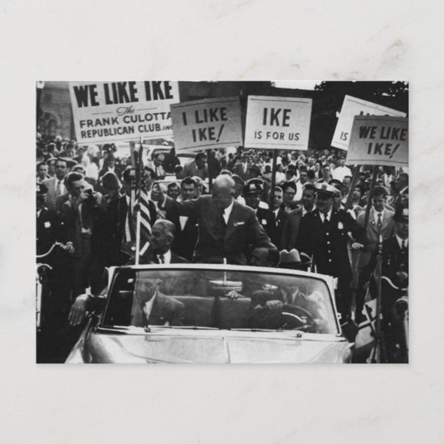 Cartão Postal Eu Gosto De Ike Dwight D. Campanha Eisenhower (Frente)