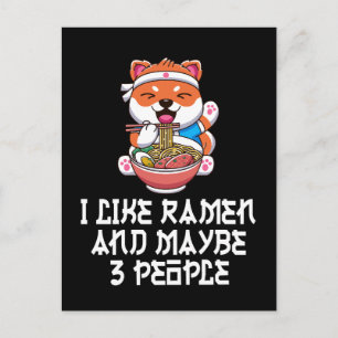 Cartão Postal Eu Gosto de Ramen E Talvez 3 Pessoas Anime Engraça