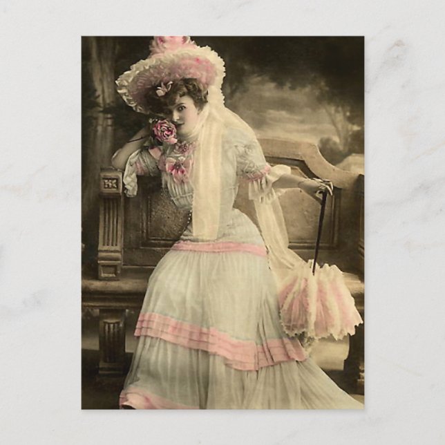 Cartão Postal Eu Gosto Do Rosa (Frente)