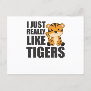 Cartão Postal Eu gosto muito de Tigers - Animais do Zoo Doce