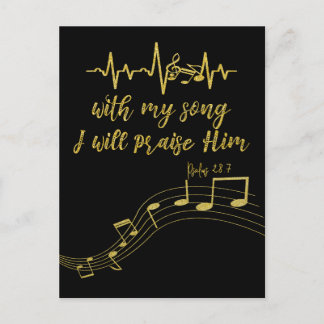 Cartão Postal Eu Irei Elogiá-Lo com Song KJV Bíblia Verse