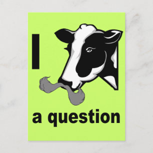 Cartão Postal Eu Lhe Dou Uma Pergunta - Humor De Vaca