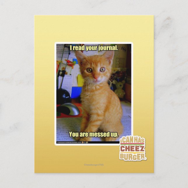 Cartão Postal Eu li o seu diário (Frente)