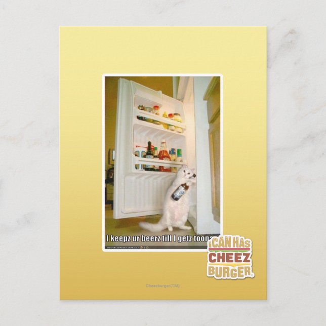 Cartão Postal Eu mantenho nossa cerveja (Frente)