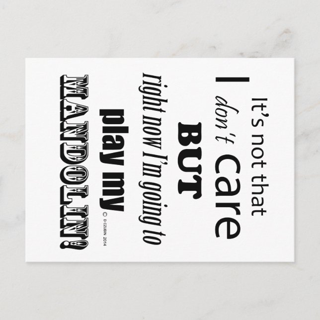 Cartão Postal Eu Me Prefiro A Mandolin (Frente)