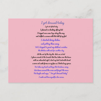 Cartão Postal Eu me vesti hoje poema