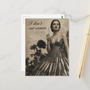 Cartão Postal Eu Não Faço Meias Medidas Colagem Surrealista