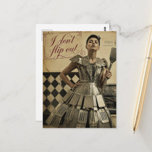 Cartão Postal Eu Não Fico Louco Espátula Moda Fantasia