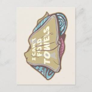 Cartão Postal Eu não posso dobrar toalhas engraçadas lavanderia 