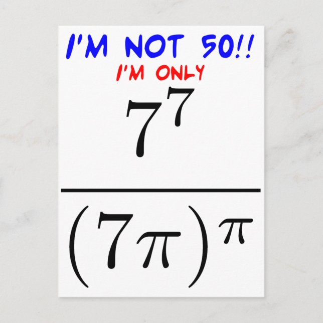 Cartão Postal Eu não sou 50! (Frente)