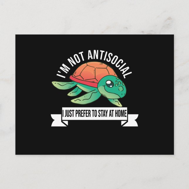 Cartão Postal Eu não sou antissocial, eu prefiro ficar em casa (Frente)