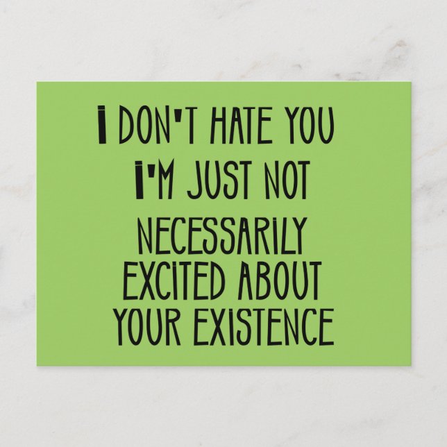 Cartão Postal Eu não te odeio (Frente)