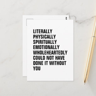 Cartão Postal Eu Não Teria Conseguido Sem Você.Gratidão
